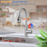 Kitchen Faucets with Pull Down Sprayer, Brushed Nickel High Arc Single Handle Stainless Steel Sink Faucet for 1 or 3