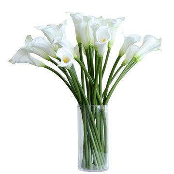 12 PCS 23.6 Inch Real Touch Artificial Calla Lily Flowers, White