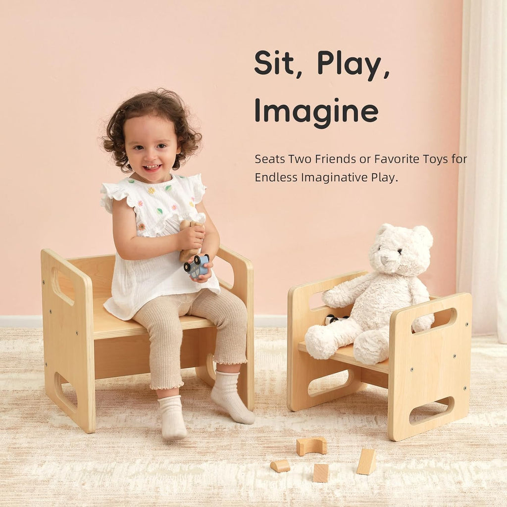 Montessori Weaning Table and Chair Set, Wooden Toddler Table