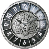 18 Inch Wall Clock with Moving Gears, Oversized Large Industrial Steampunk Decoration, Antique Metal Big Numeral Wall Clocks for Kitchen...
