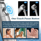 Filtered Shower Head with Handheld, High Pressure 4 Spray Showerhead with Filters & Upgraded Anti-clog Nozzles for