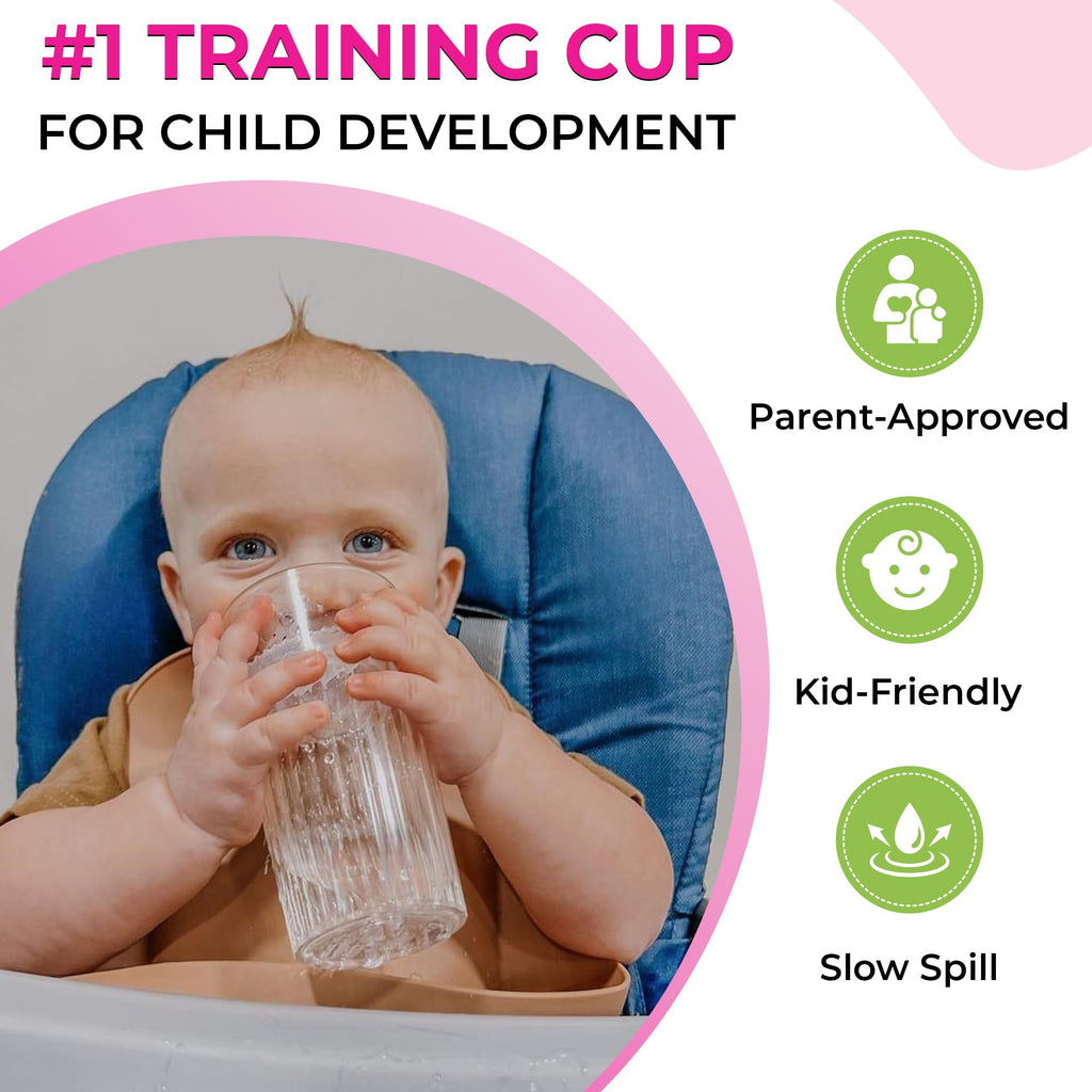 Toddler Transition Weaning Cup, Montessori Self-Feeding Training, Slow-Spill Open-top Design