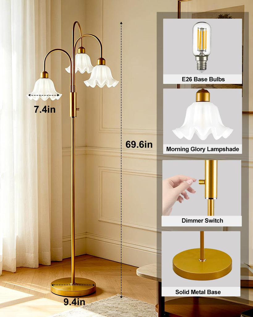 Flower Floor Lamp 3 Light Tree Floor Lamp