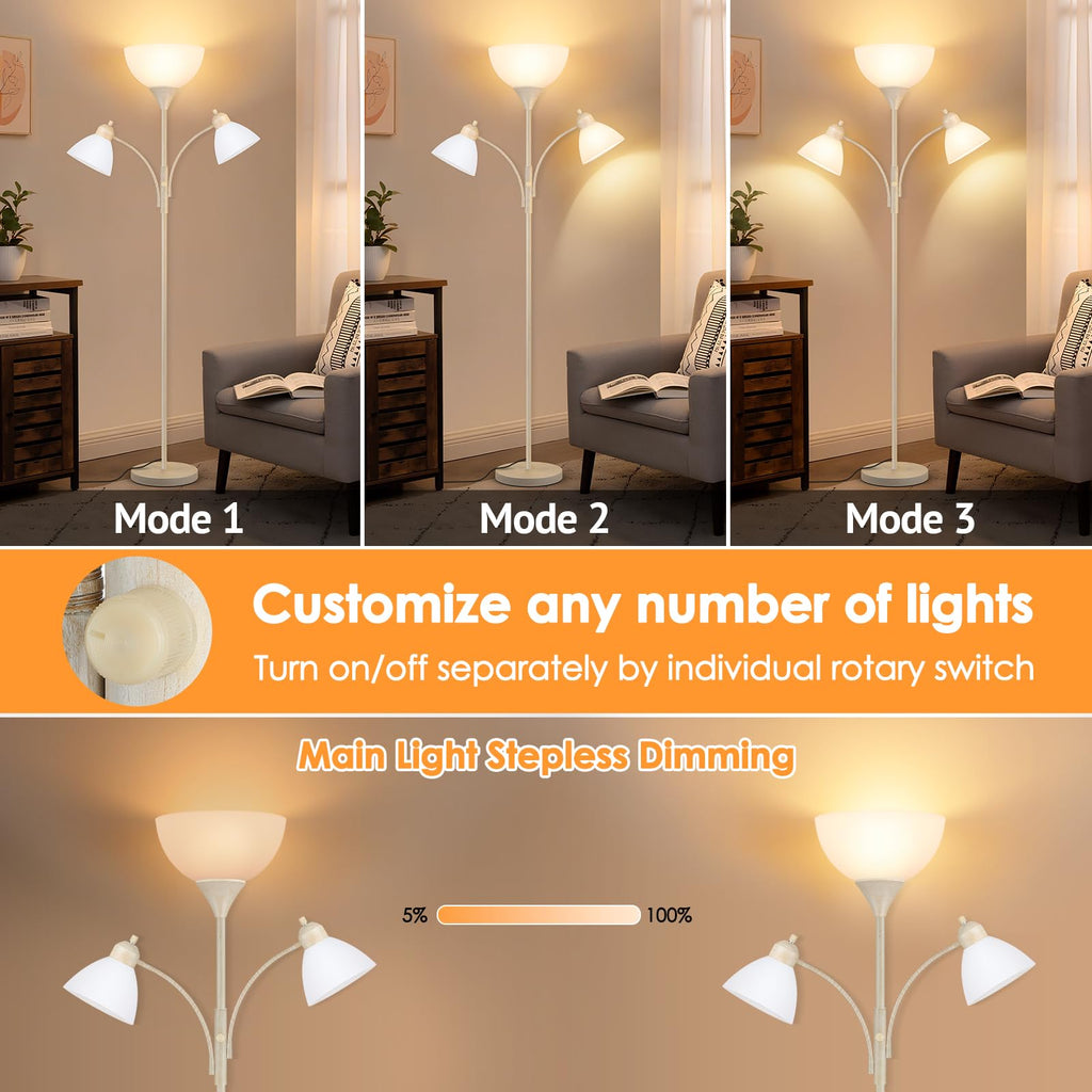 Torchiere Floor Lamps, 72" Dimmable Reading Lamp