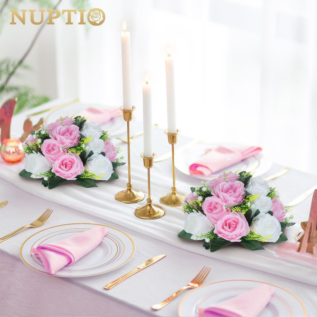 Pink & White Flower Balls: Artificial Rose Centerpieces for Tables