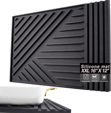 Large Silicone Trivet 16in x 12in hot Pads countertops mat with Modern Design, Heat Resistant for Hot Dishes, Dish