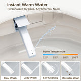 Smart Toilet, One Piece Bidet for Bathrooms, Modern Elongated Toilet with Warm Water, Dual Auto Flush