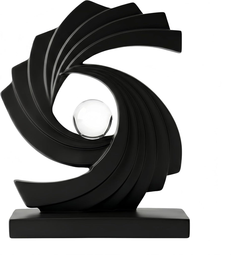 Modern Abstract Sculpture, Resin Swirl Art Statue | Contemporary Minimalist Tabletop decoration,10.8-Inch Tall