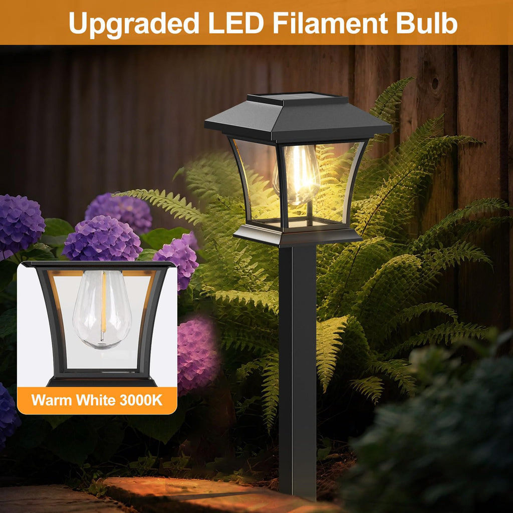 16 Pack Solar Pathway Lights Outdoor, Warm White