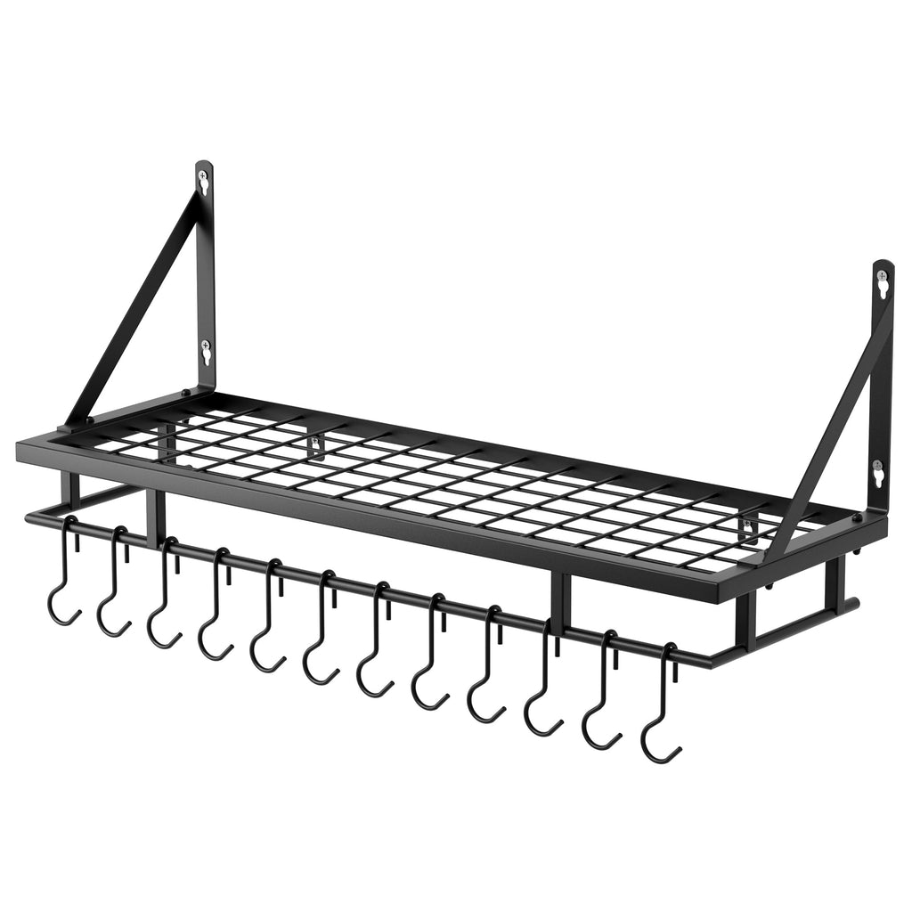 Kitchen Pan Pot Rack Wall Mounted, Hanging Storage Organizer