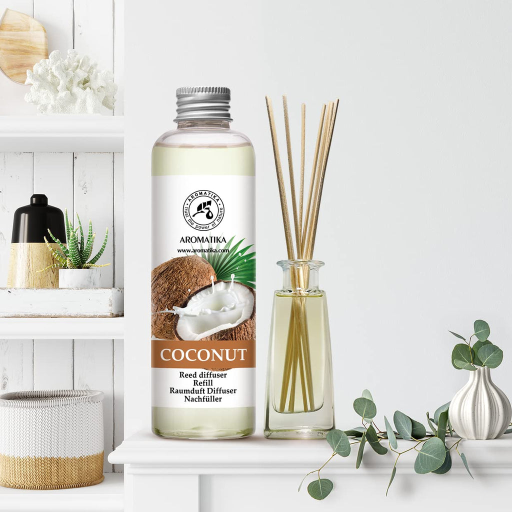 Coconut Reed Diffuser Refill 6.8 Fl Oz (200 ml) - Aromatherapy Room Fragrance - Home Air Freshener - Scented Diffuser