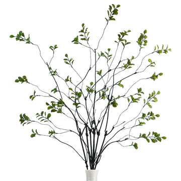 6 Pcs Faux Greenery Stems, 37-Inch Ficus Branches for Vase