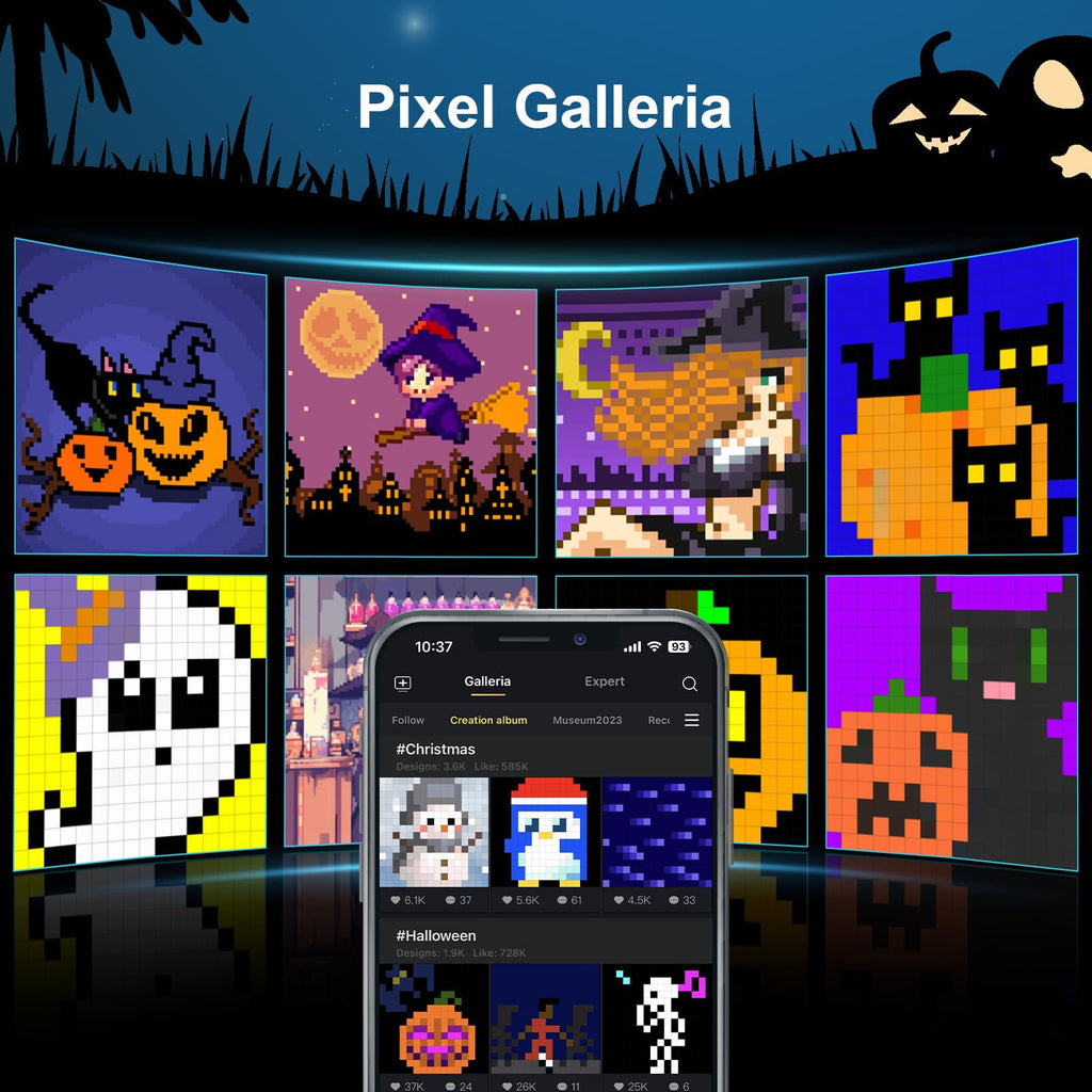 Pixoo - Pixel Art Digital Picture Frame with 16x16 LED Display APP Control - Cool Animation Frame Wall/Desk Mount for