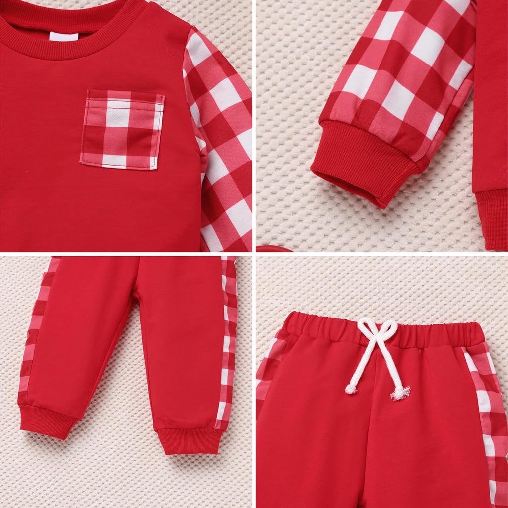 Toddler Boys Jogger Sets Pullover Athletic Sweatshirt Sweatpants Infant Baby Tracksuits Sweatsuits Fall Winter Outfits