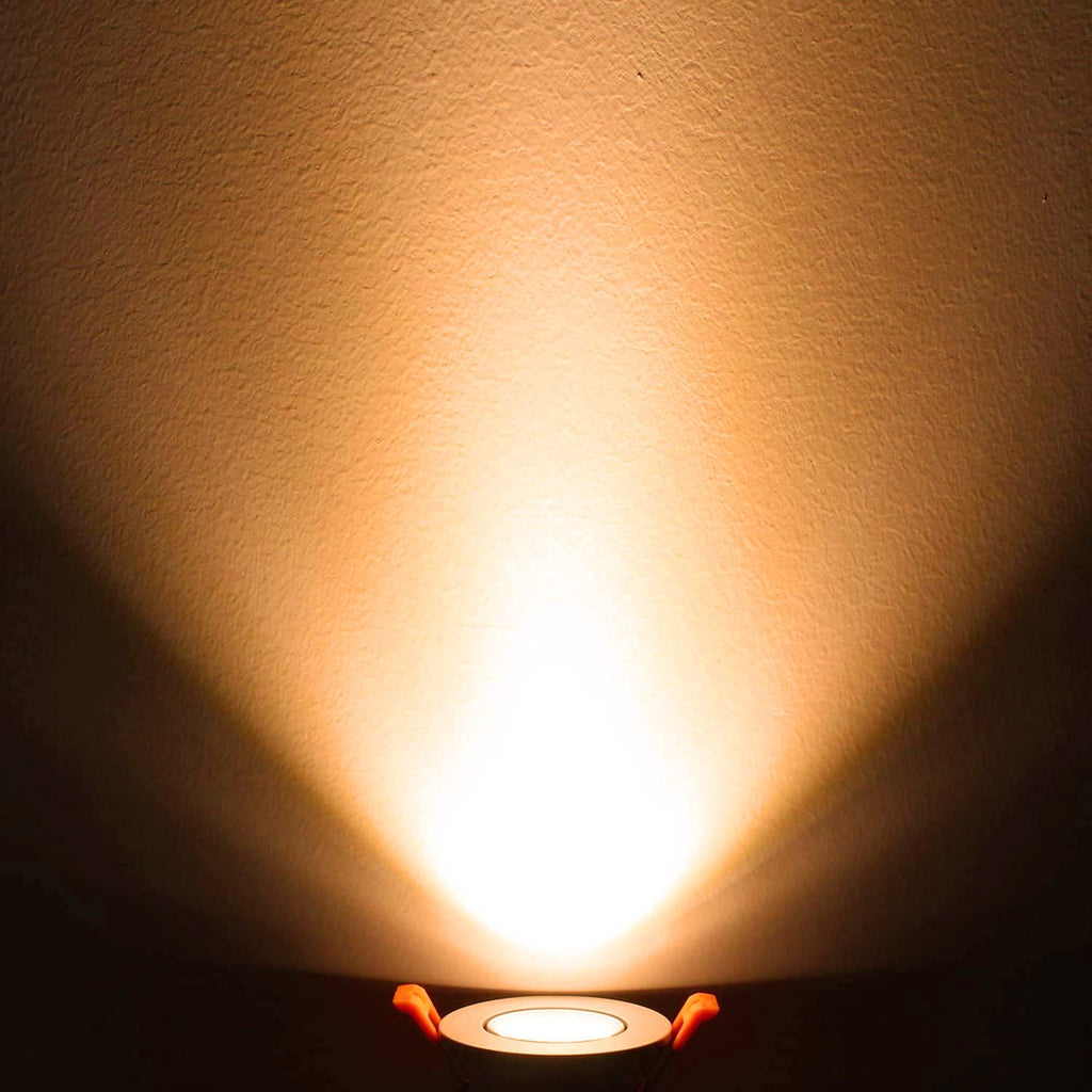 2inch LED Dimmable Downlight, 3W COB Recessed Ceiling Light, Ultra Warm White 2700K, CRI80, 25W 220LM Halogen Bulbs