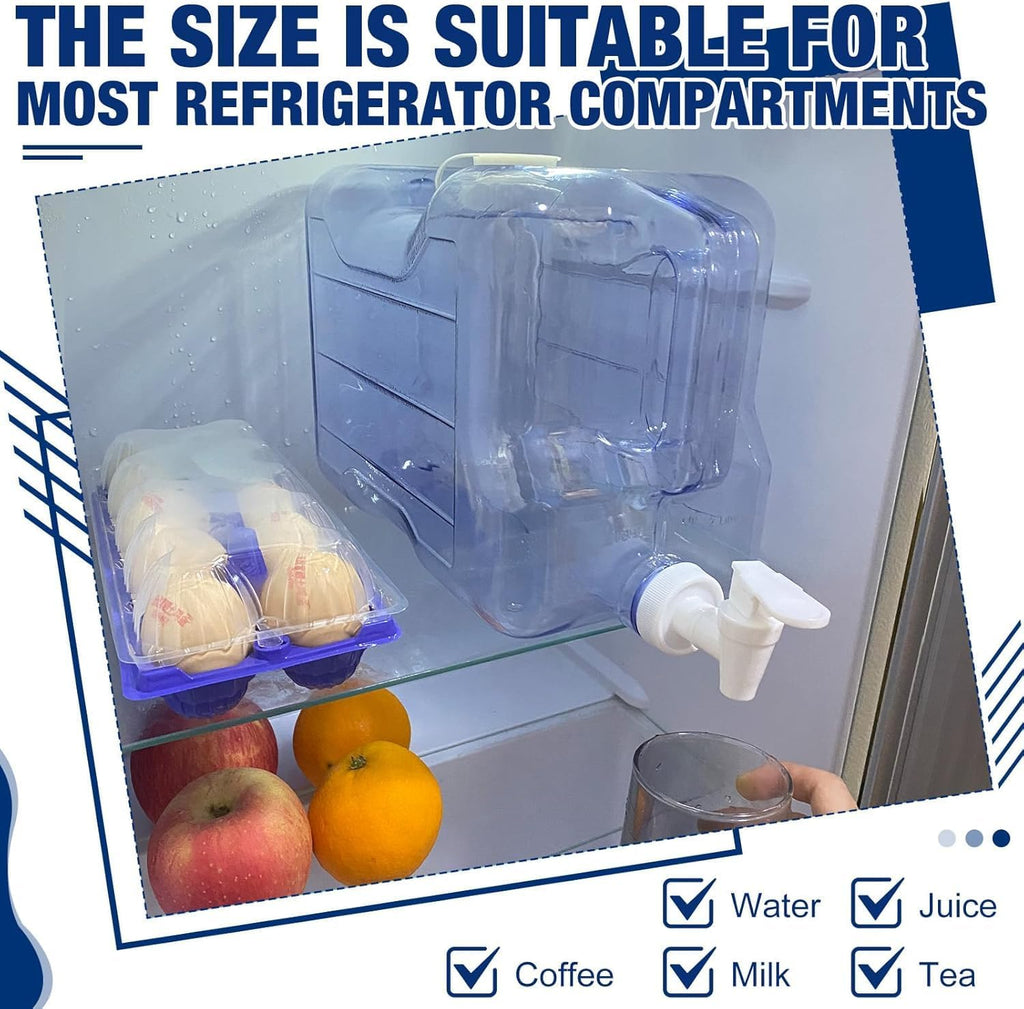 Fridge Water Dispensers Bottle with Leak-proof Spigot and Convenient Handle Reusable Plastic Juice Beverage Dispenser