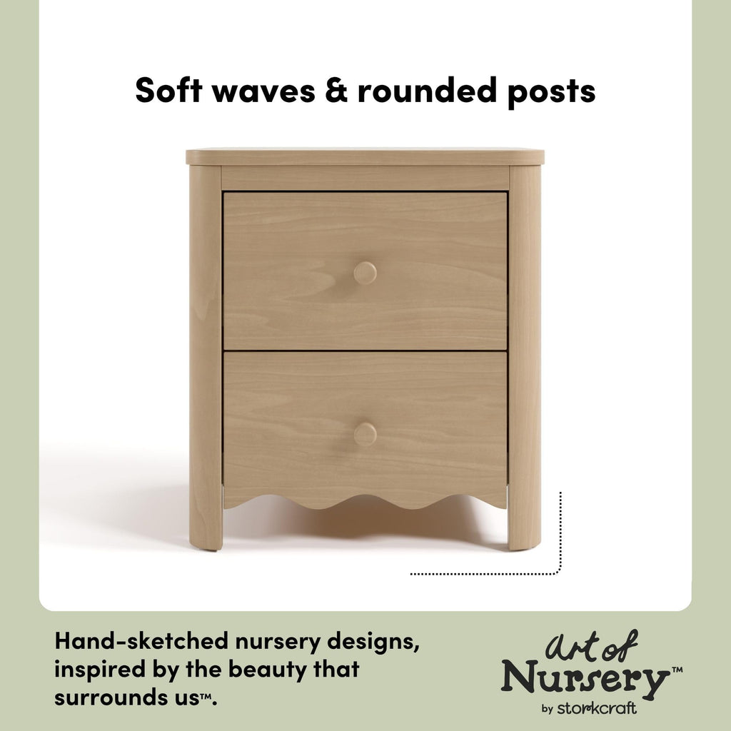 Casablanca 2 Drawer Nightstand, Driftwood