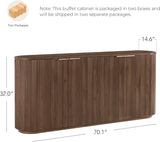 70" Sideboard Buffet Cabinet with Storage, Living Room Accent Cabinet with Doors and Adjustable Shelves, for Bar