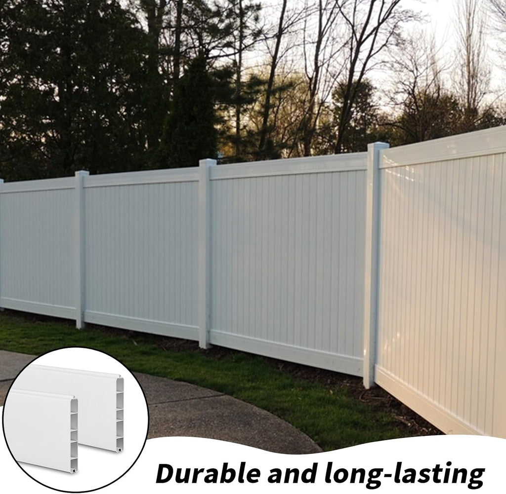 6 Pcs Vinyl Fence Warehouse 7/8"x6"x62.25" Tongue & Groove Pickets for Privacy Fence Outdoor Garden Yard(White)