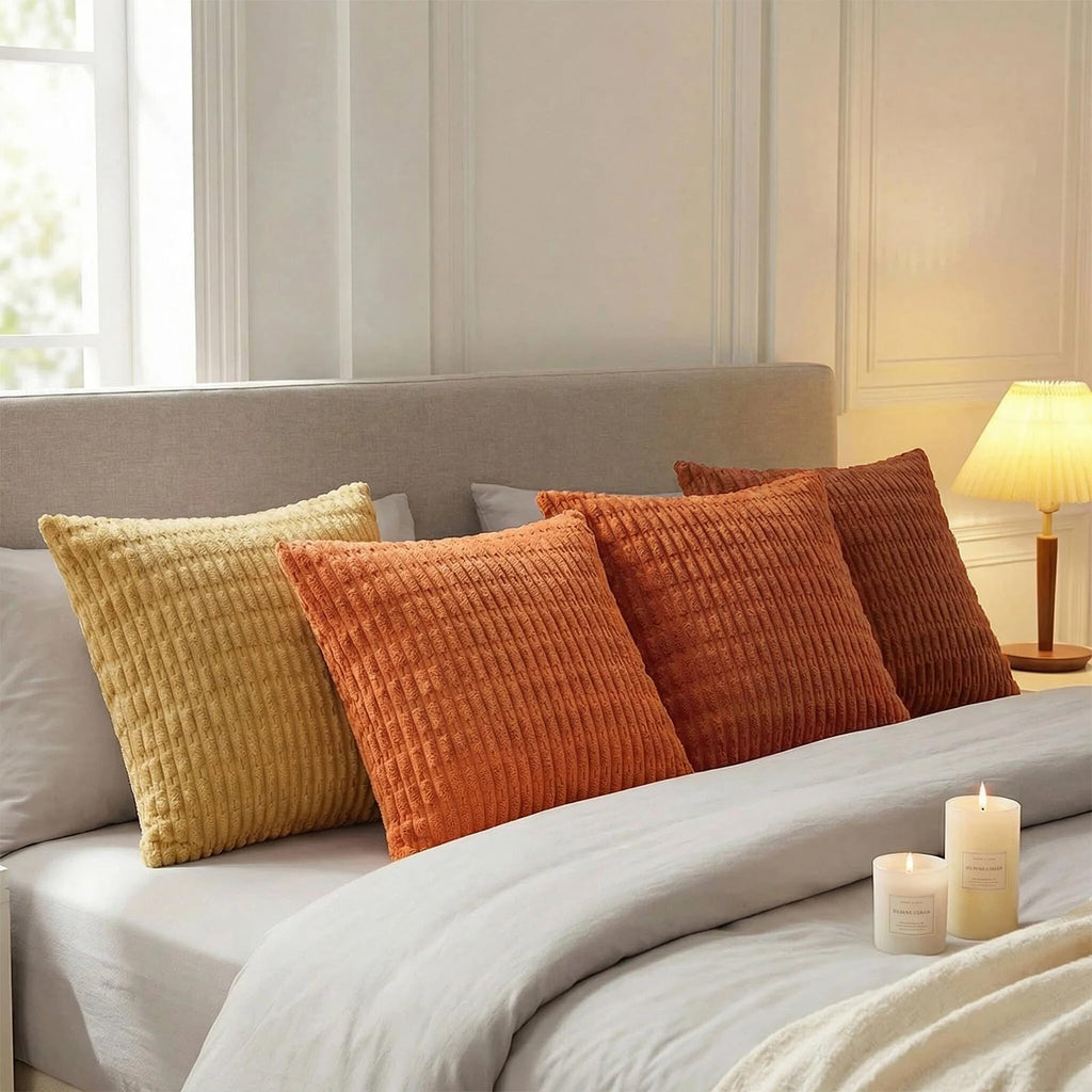 4 Packs Decorative Throw Pillow Covers Couch Bed, Modern Farmhouse Boho Home Décor Accent Cushion Case, 26" x 26"