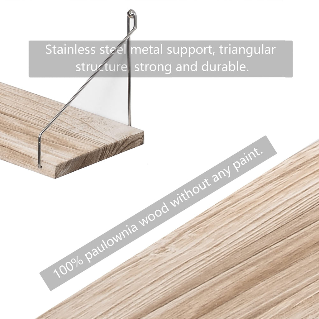 Floating Wall Shelves, Rustic Wood Wall Mounted Shelf Set of 3