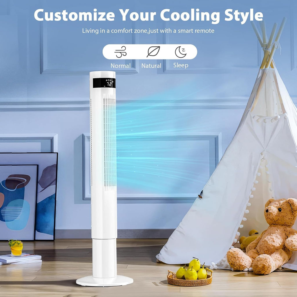 41inch Portable Tower Fan White