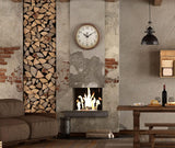 Bernhard Products Vintage Brown Wall Clock Silent Non Ticking 16 Inch Extra Large Quality Quartz Battery Operated