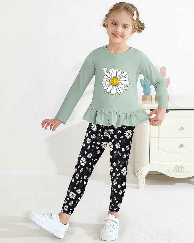 Girls' clothing sets Fall Long Sleeve Top Pants Set