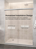 Glass Shower Door, 56"-60" W x 72" H Sliding Shower Door