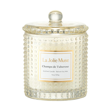 Tuberose Floral Scented Candles, Natural Soy, 55 Hrs