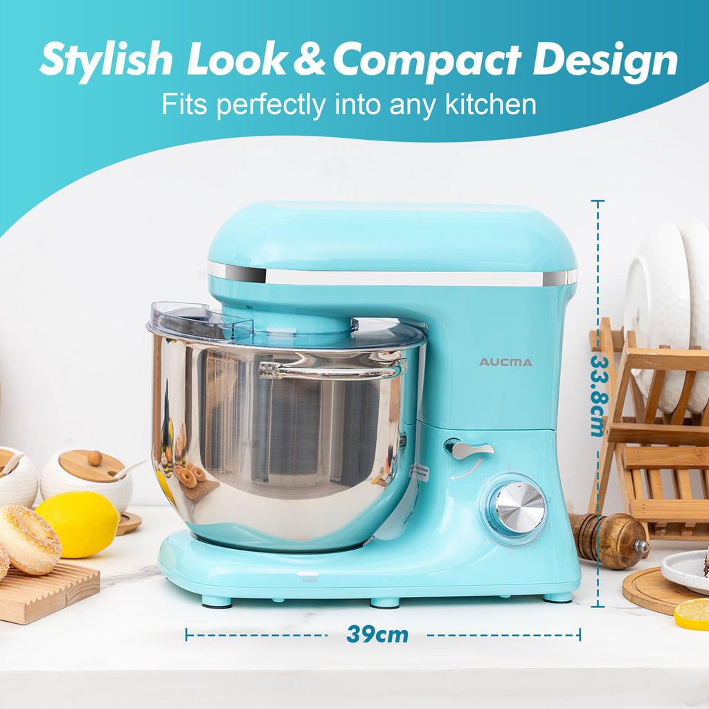 Stand Mixer, 8QT 900W 6-Speed Tilt-Head Food Mixer, Kitchen Electric Mixer with Dough Hook, Wire Whip & Beater