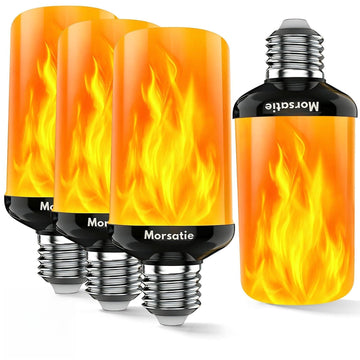 Dusk to Dawn Flame Light Bulbs Real Flickering Effect, 4 Modes