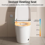 Smart Toilet with Heated Seat & Dual Auto Flush, Foot Sensor