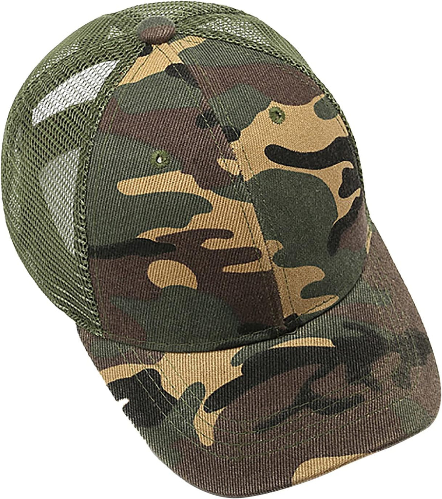 Kids Camouflage Baseball Hat UV Protection Baseball Sun Cap for Boys Girls Adjustable Trucker Hat Outdoor Sports