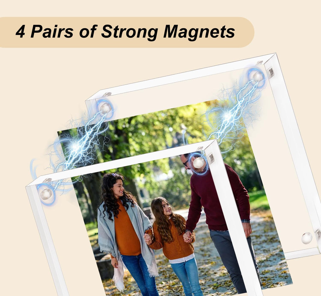 6x6 Acrylic Picture Frame 5 Pack, Frameless Clear Photo Frames