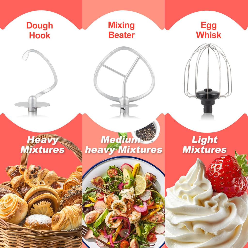 Stand Mixer, Electric Food Mixer with Digital Switch Control, 650W