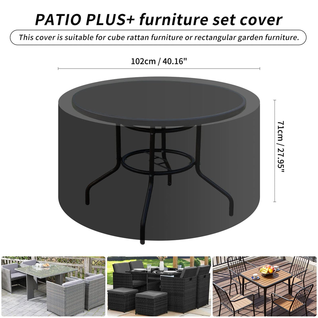 Outdoor Transparent Furniture Covers Round Patio Table Cover Waterproof - Garden Furniture Set Covers Circular Table