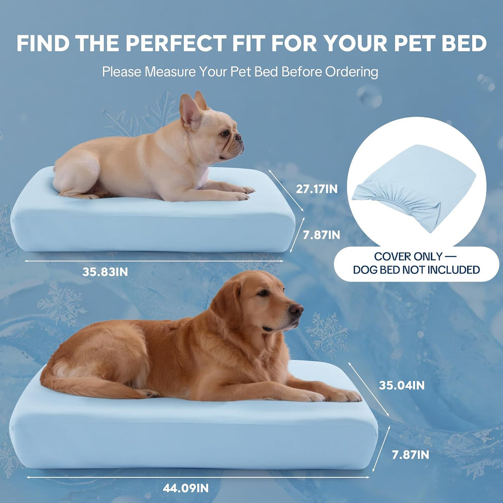 Cooling Dog Bed Cover, Q-MAX 0.42 Ice Silk Pet Bed Protector