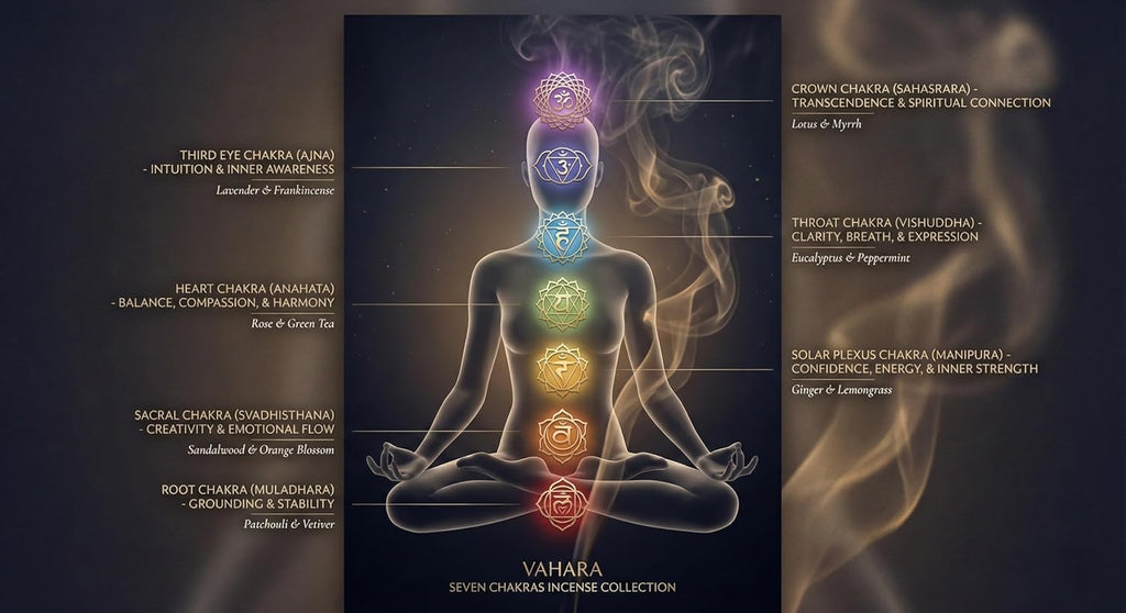 Incense Sticks Variety Pack Natural Masala Incense Sticks, 7 Chakra Sandalwood Incense for Meditation, Yoga &