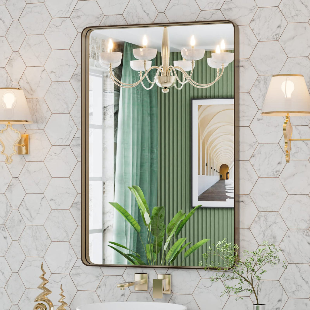 24"X32" Bronze Bathroom Mirror for Vanity
