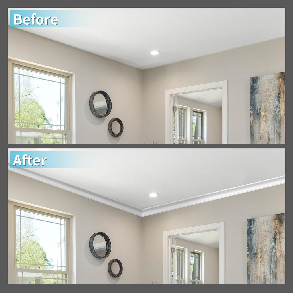 High Impact Crown Molding Trim for Ceiling, 10-Pack, 2.25" W, White