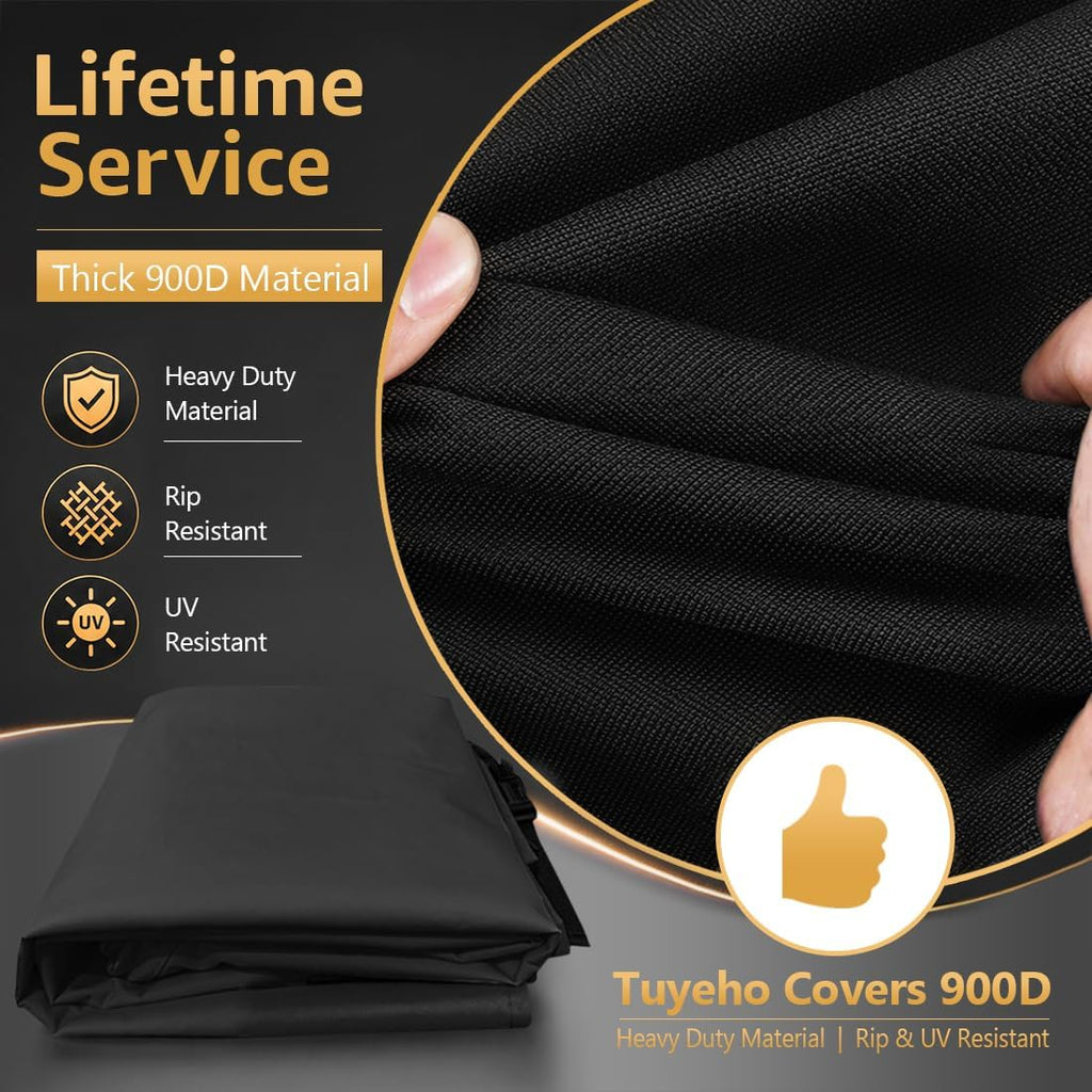 Grill Cover 65 x 30 x 46 inch, 900D Heavy Duty Gas BBQ Cover w/Side Fasteners Straps, Waterproof & Weather Resistant