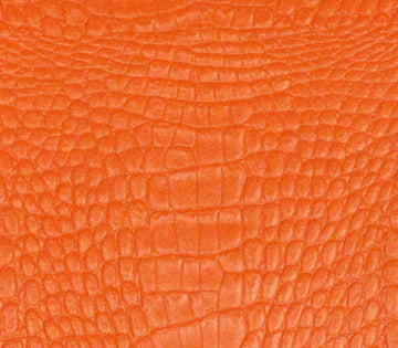 Vinyl Fabric Crocodile Gator Fake Leather Upholstery 54" Wide Sold By The Yard (Orange)