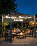 Louvered Pergola, 5x8 FT Outdoor Pergola with Adjustable Roof and Drainage System
