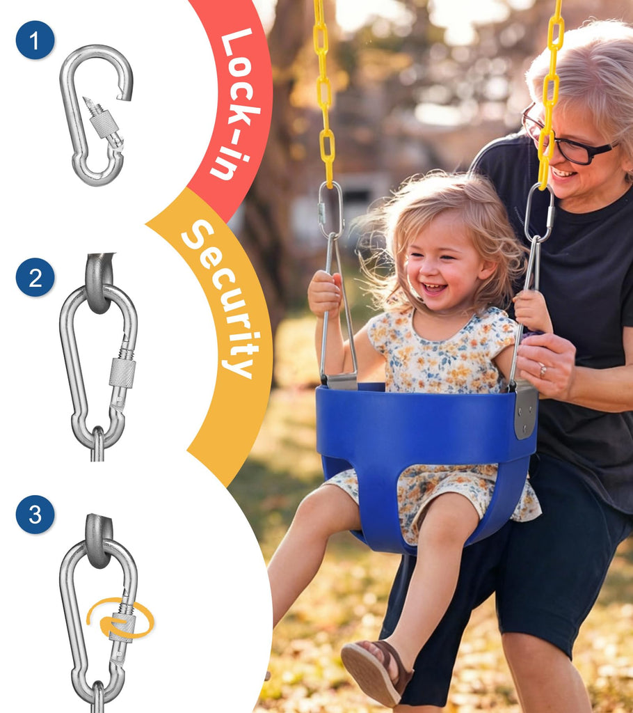 High Back Full Bucket, Toddler Swing with Coated Chains & Triangle Dip Pinch Protection for Safety, Baby Swing