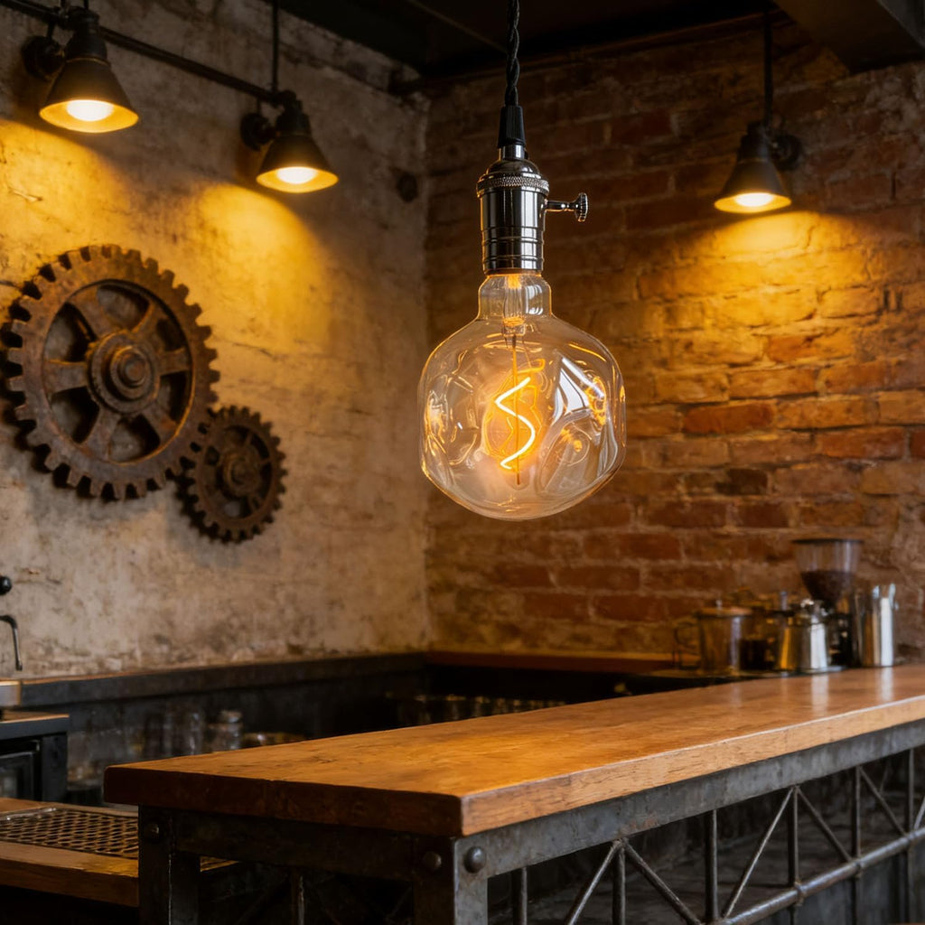 G40 LED Edison Bulb 4W 25W Equivalent, Dimmable E26, 110-130V 2000K Warm Amber, 200LM Vintage Industrial Decorative
