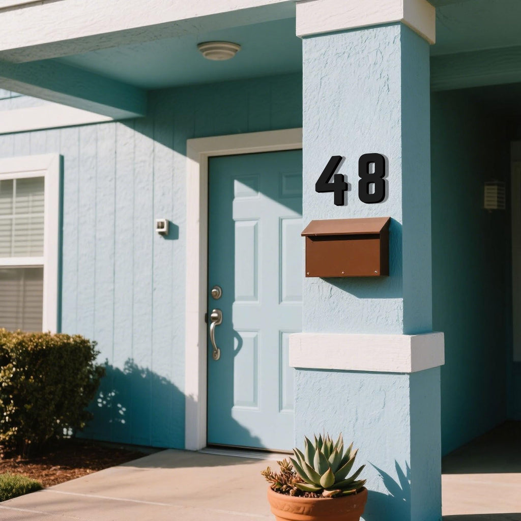 28 Inch Floating Acrylic House Numbers Letters, Adhesive Acrylic House Address Numbers for Outside, Modern Black