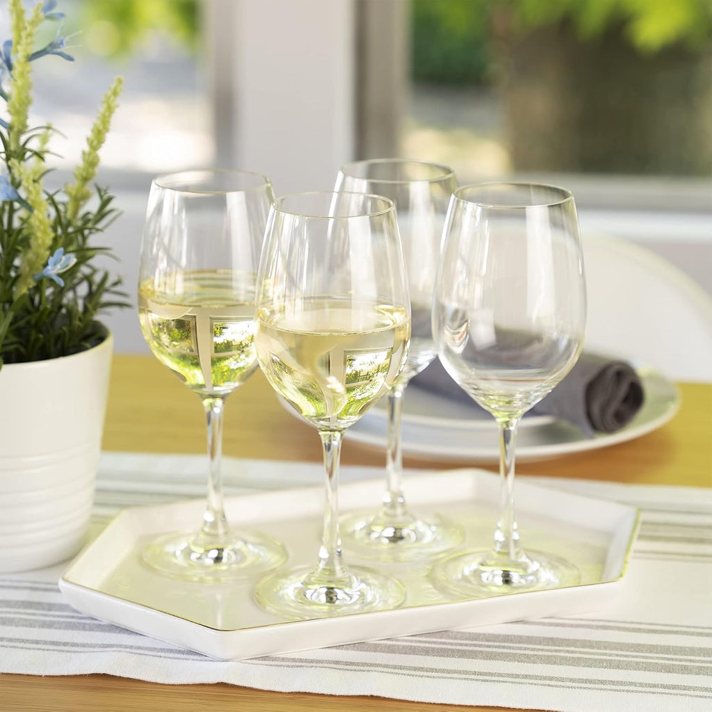 Wine Lovers White Wine Glasses Set of 4 - Elegant Stemmed Crystal Wine Glassware for Chardonnay, Sauvignon Blanc &