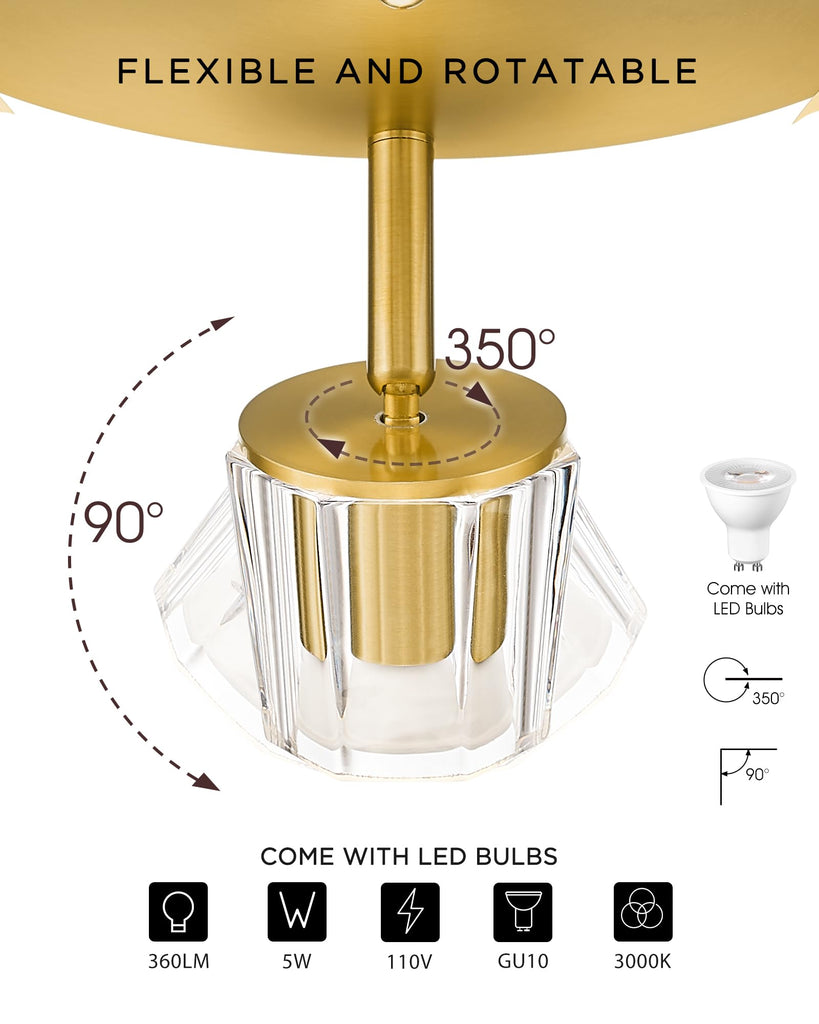 Round LED Track Lighting, 3000K Bulbs Included