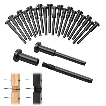 20 Pack 1/8" Black Invisible Cable Railing Kit, T316 Stainless Steel Receiver and Swage Stud End for Deck Stair Cable